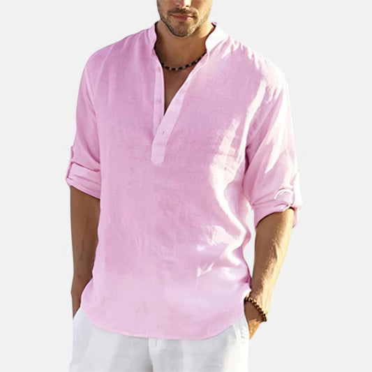 Velclairemode | Chemise Ample Coton-Lin Homme – Élégance Décontractée, Esprit Naturel