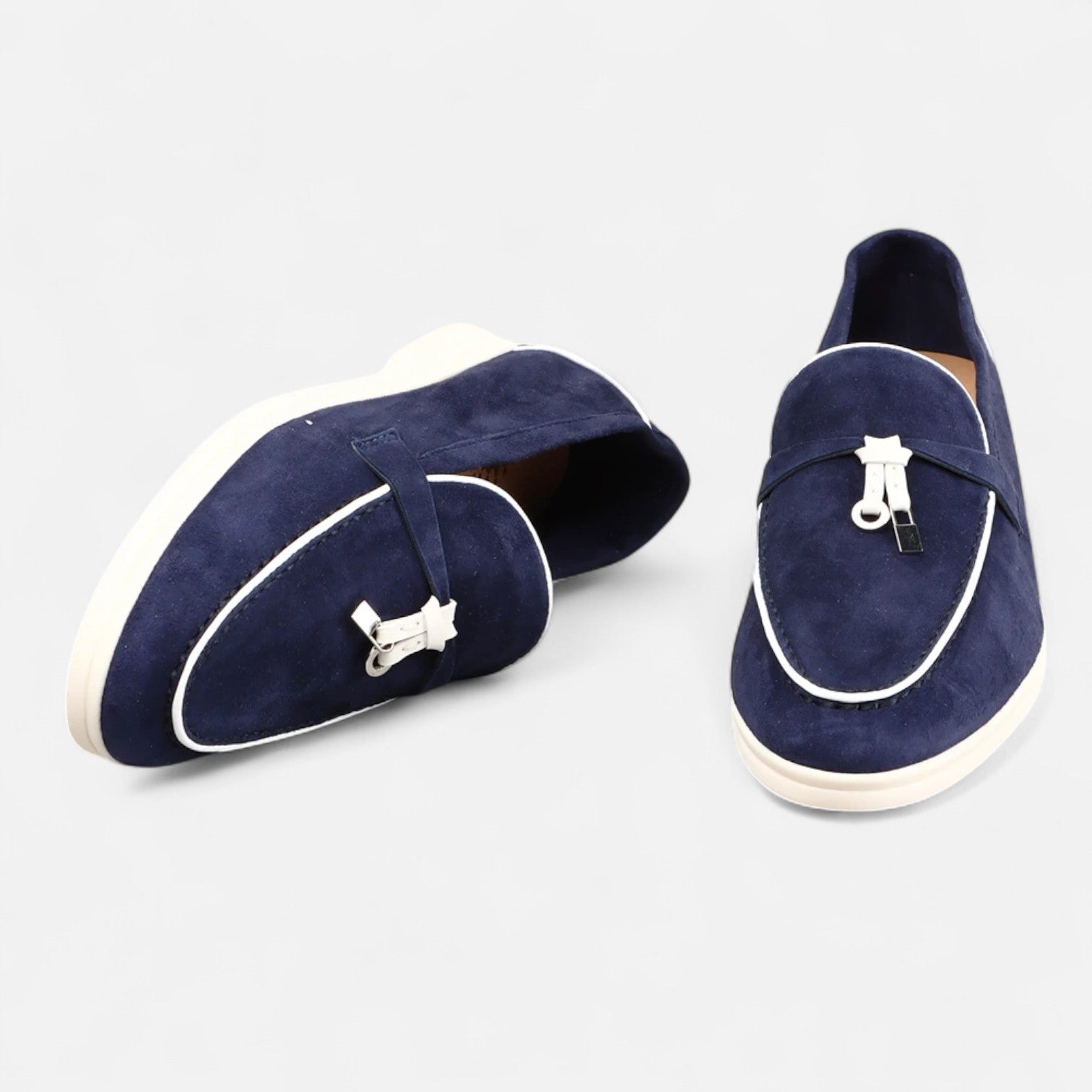 Velclairemode| Men's Premium Suede Leather Loafers - Flat Sole, Summer Slip-On Style