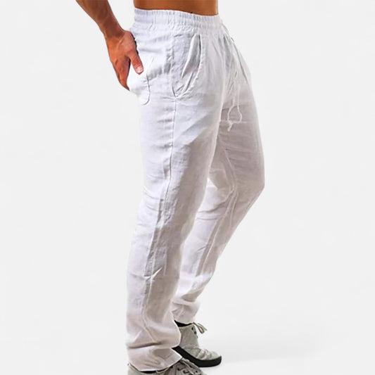 Velclairemode | Pantalon coton‑lin souple coupe heritage
