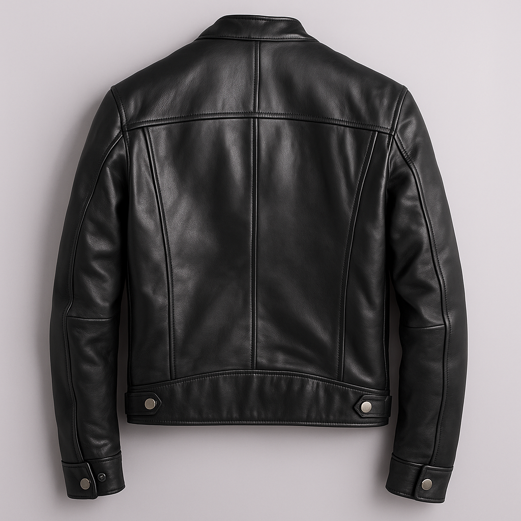 Pánská bunda z kůže v ležérním městském vintage stylu, bavlněná podšívka, zapínání na zip