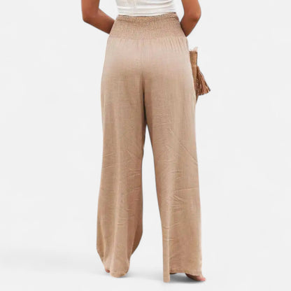Velclairemode | Pantalon Femme Décontracté à Cordon – Taille Mi-Haute, Finition Usée Stylisée