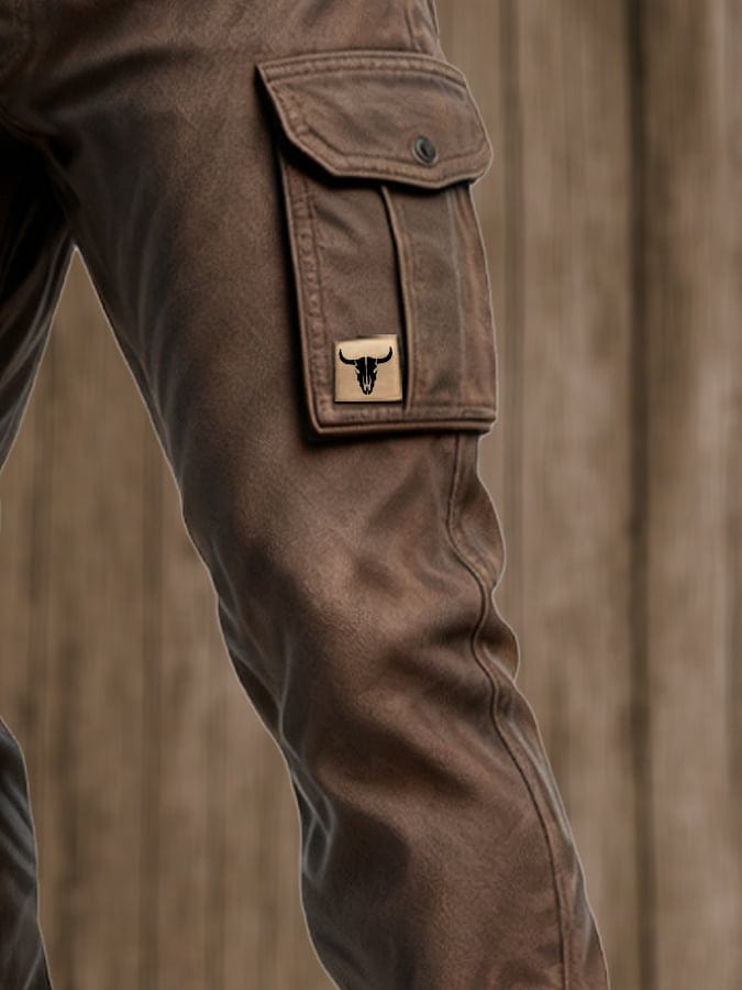 Homme Pantalon Cargo Travail Quotidien Toile Résistante Poches Renforcées