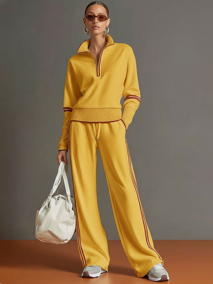 Women's Everyday Blouse and Trousers Set Loose Fit Wide Leg Comfortable
