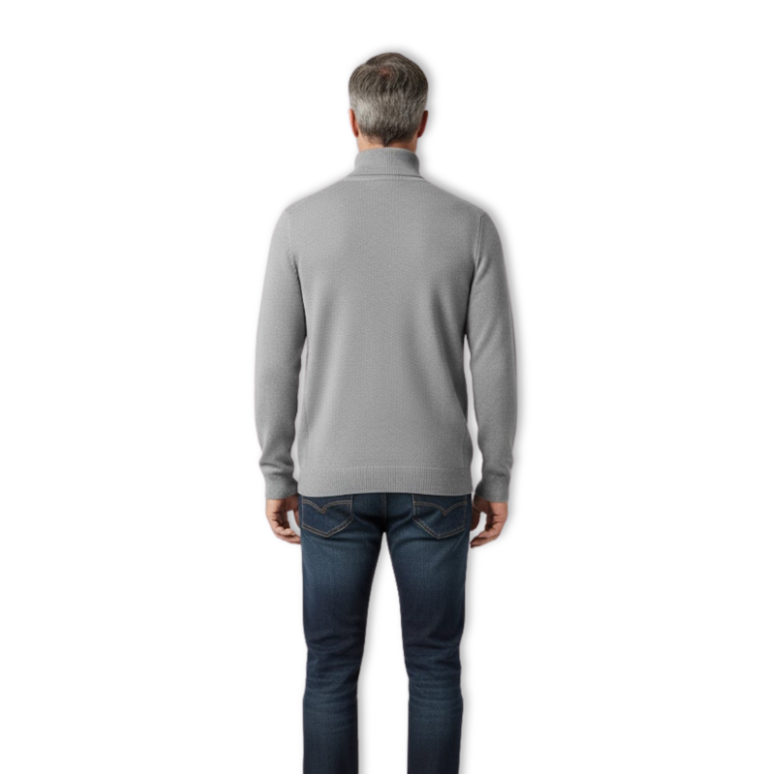 Pull à col roulé slim pour homme Pull chaud à col haut en maille