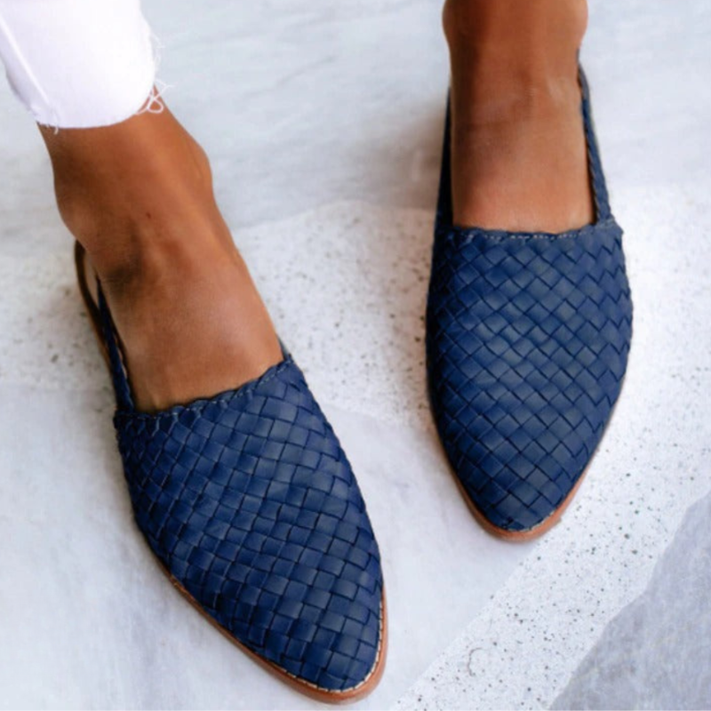 Sandales pour femme - chaussures tressées à bride arrière - vacances