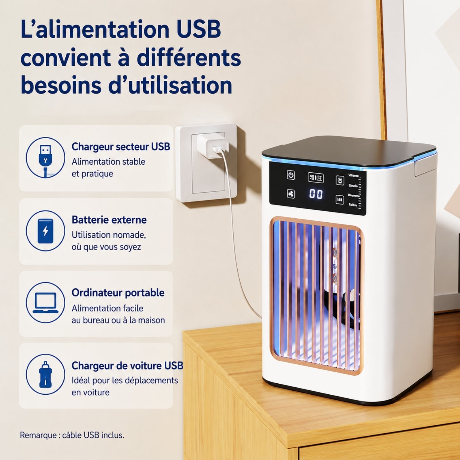 USB Air Cooler with Humidifier
