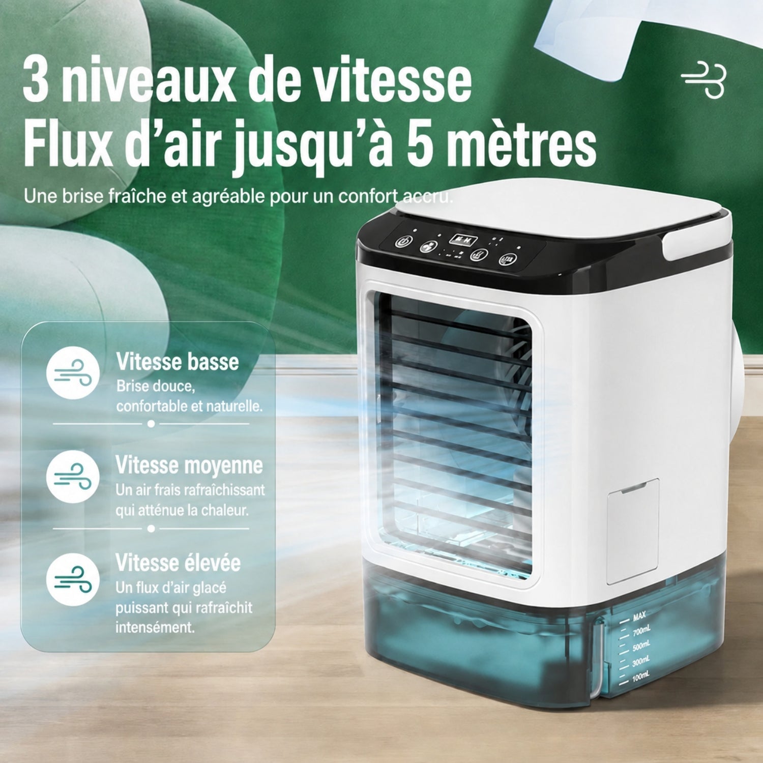 Mini enfriador de aire USB con función de humidificación