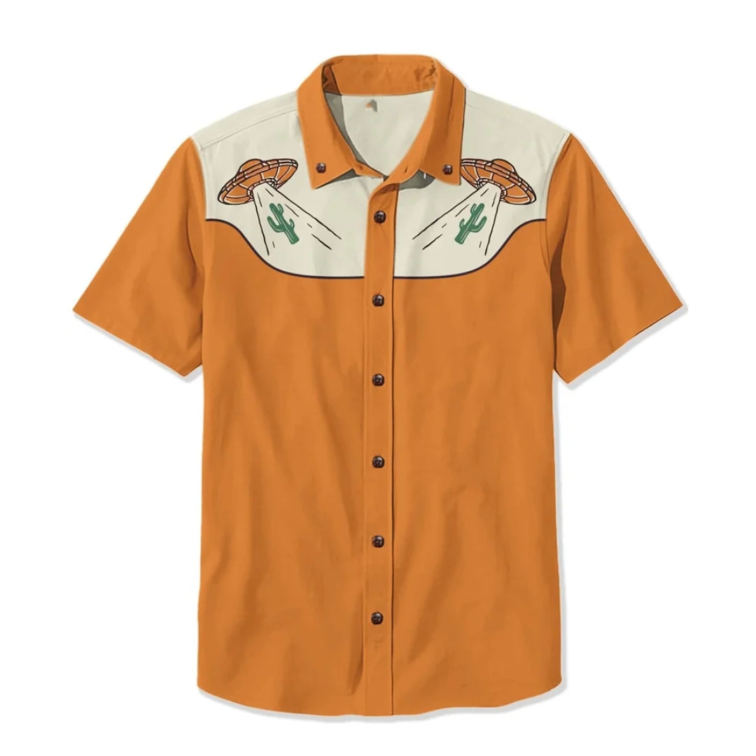 Camicia ricamata stile americano
