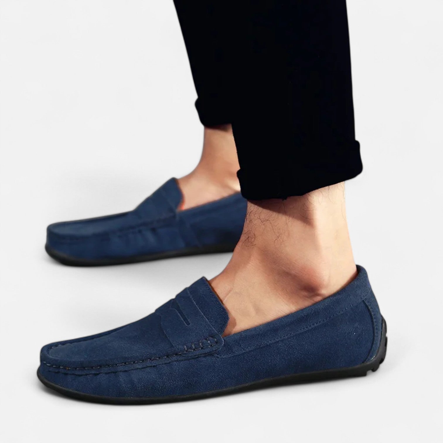 Velclairemode| Men's Luxury Suede Loafers - Handmade, Elegant Slip-On Style