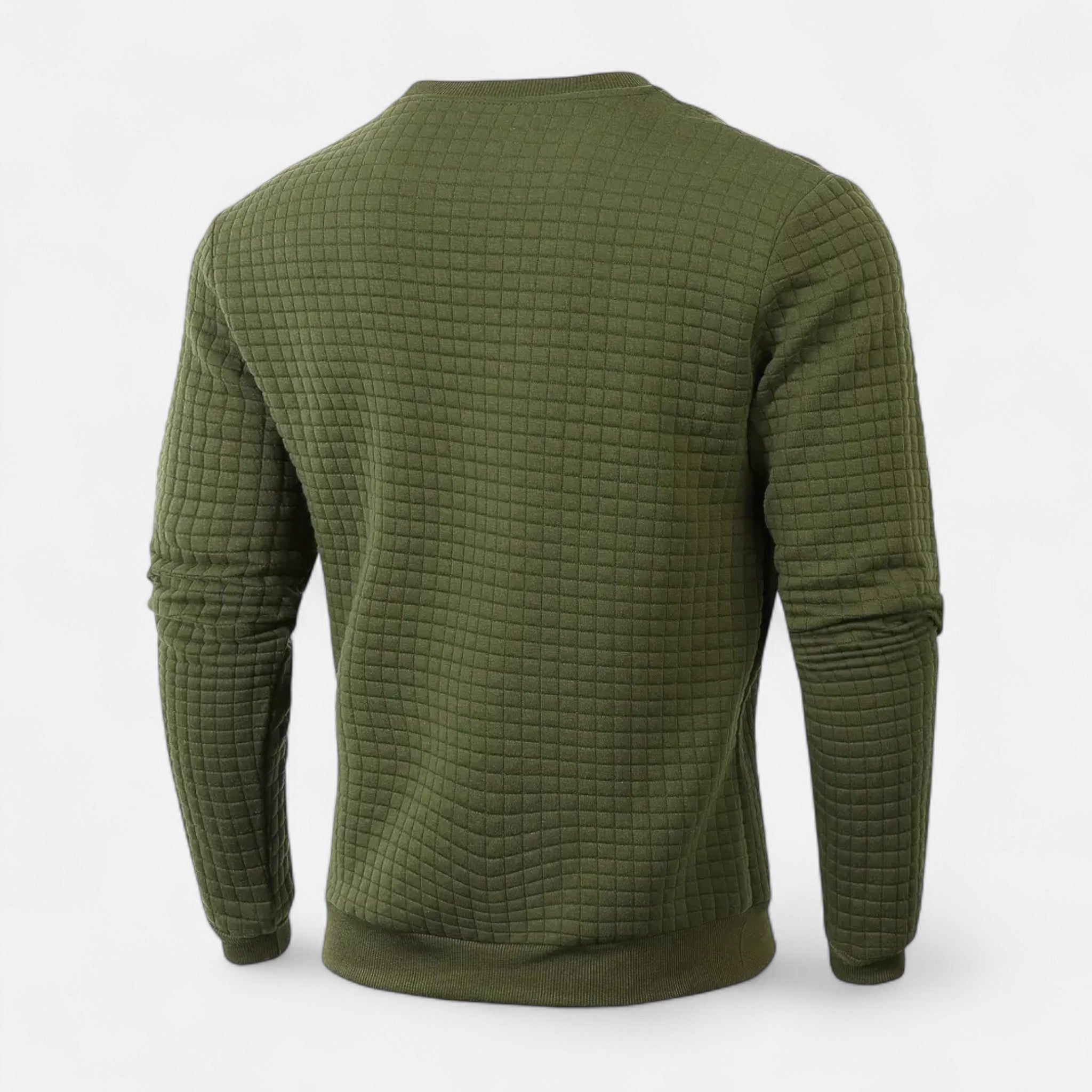 Velclairemode | Men's Plaid Pattern Round Neck Sweater for Fall-Winter