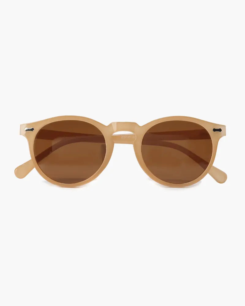 Lunettes solaires circulaires pour hommes monture légère et verres fumés UV