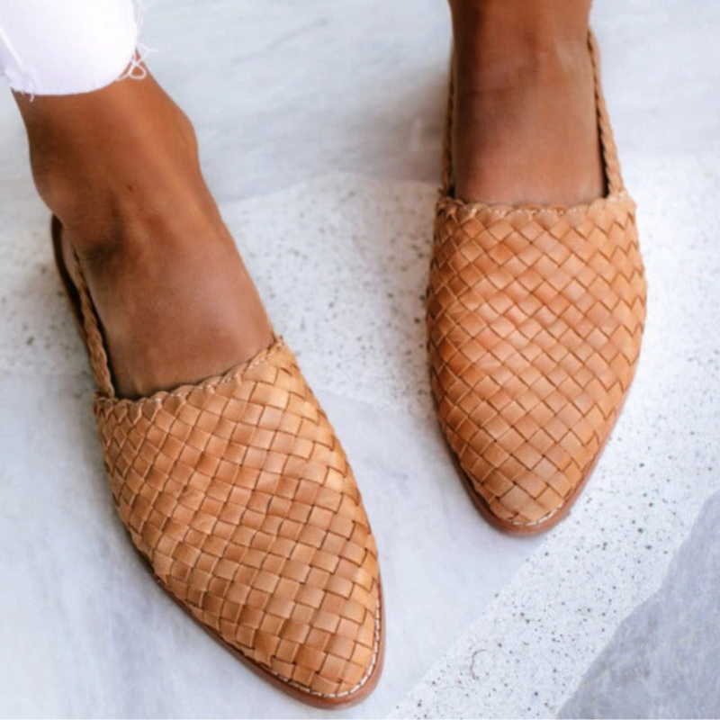 Sandales pour femme - chaussures tressées à bride arrière - vacances