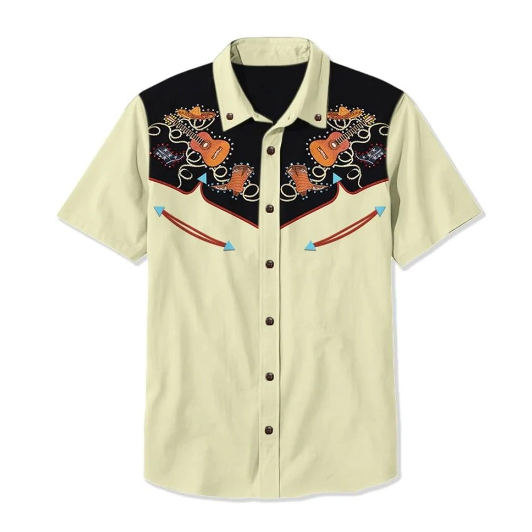 Camicia ricamata stile americano
