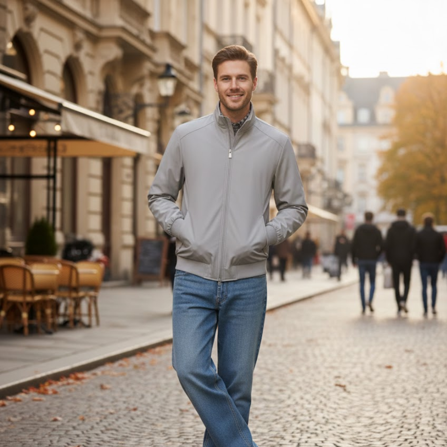 Blouson Bomber Slim Fit Homme Décontracté Uni Style Baseball