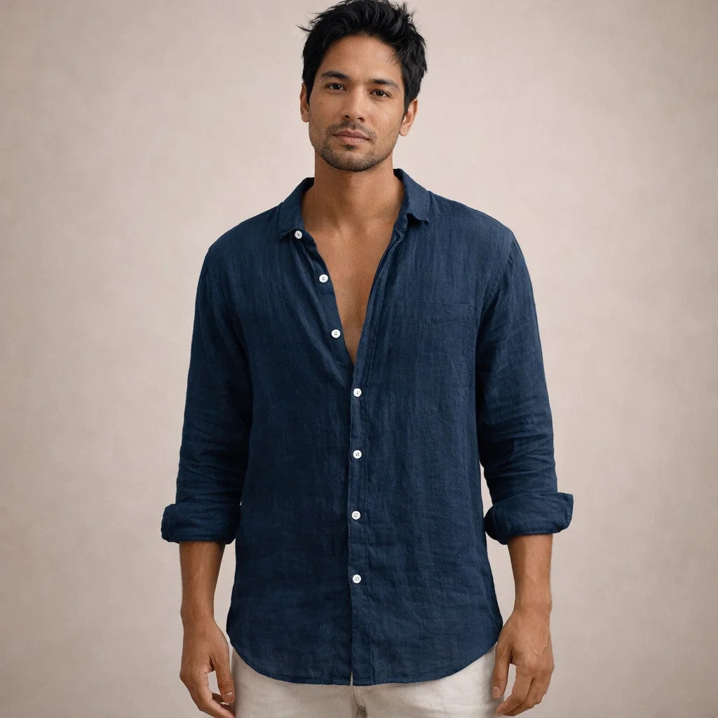 Chemise Homme En Lin Coupe Droite