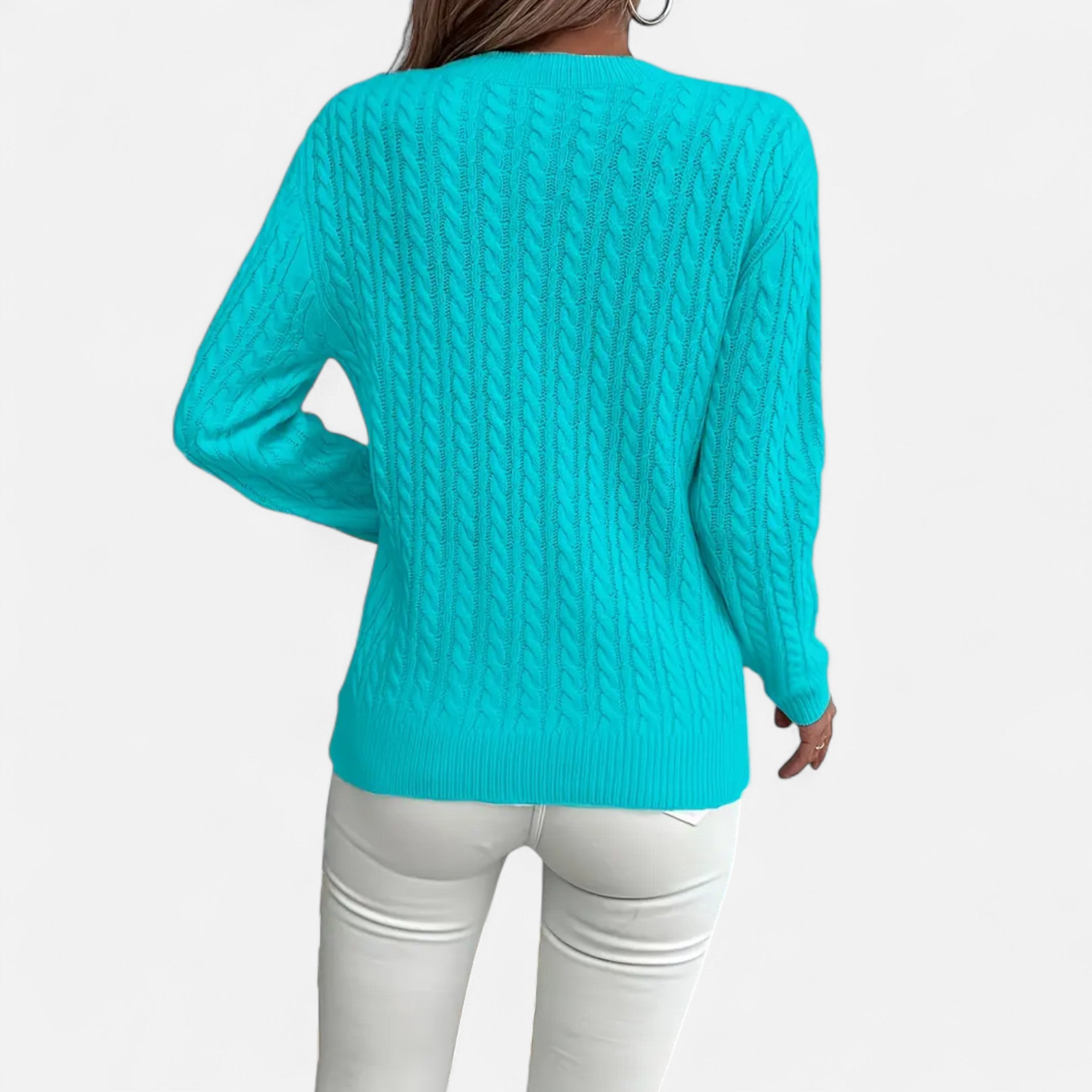 Velclairemode | Women's Round Neck Loose Fit Sweater for Autumn-Spring
