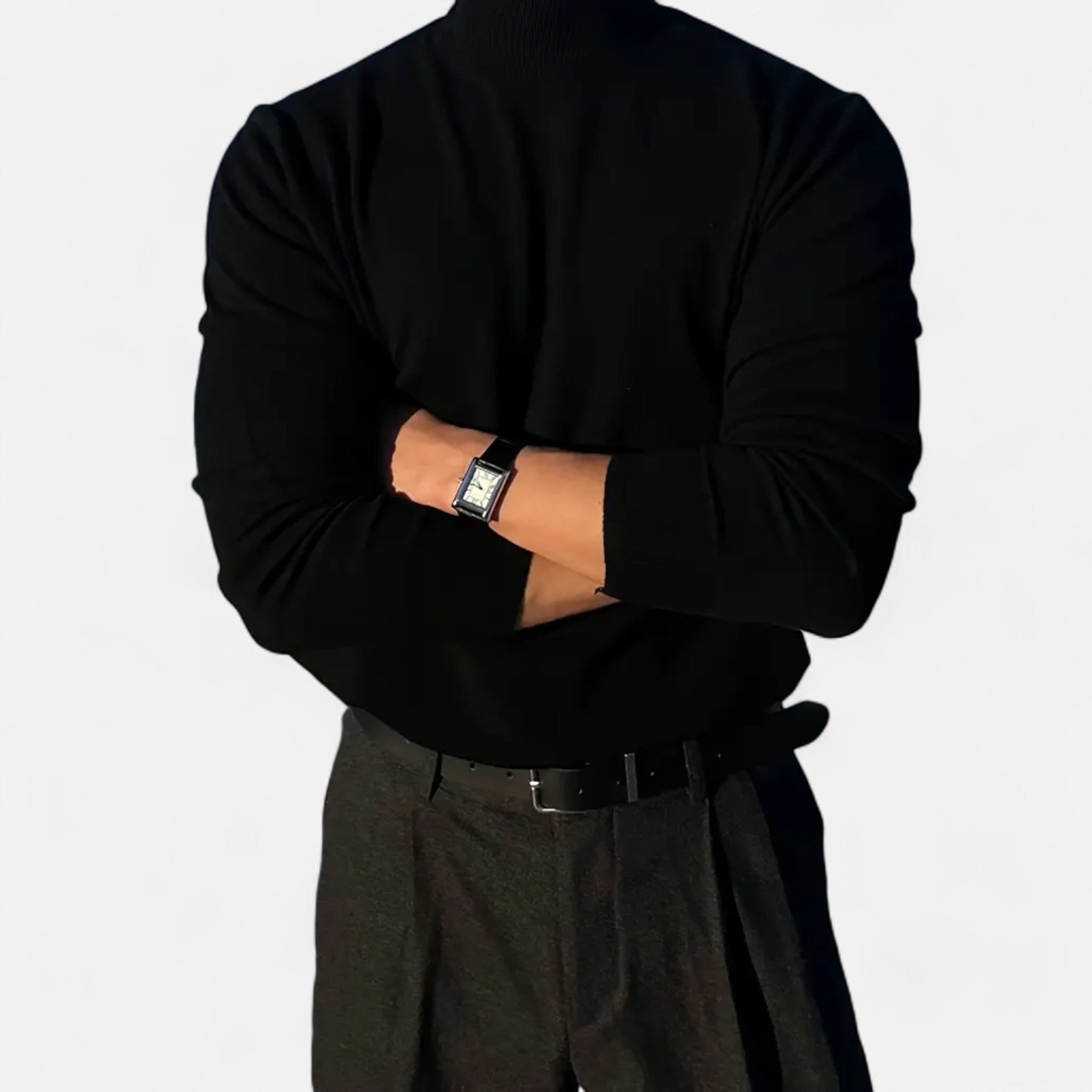 Velclairemode | Men's High Neck Sweater Professional Elegance