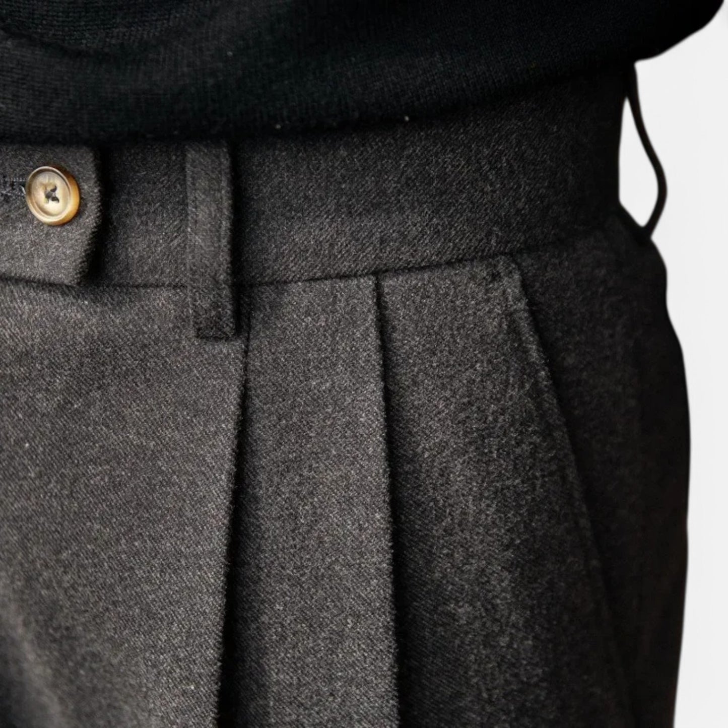 Velclairemode | Pantalon Droit en Laine Taille Haute Homme – Chaleur Structurée, Élégance Saisonnière