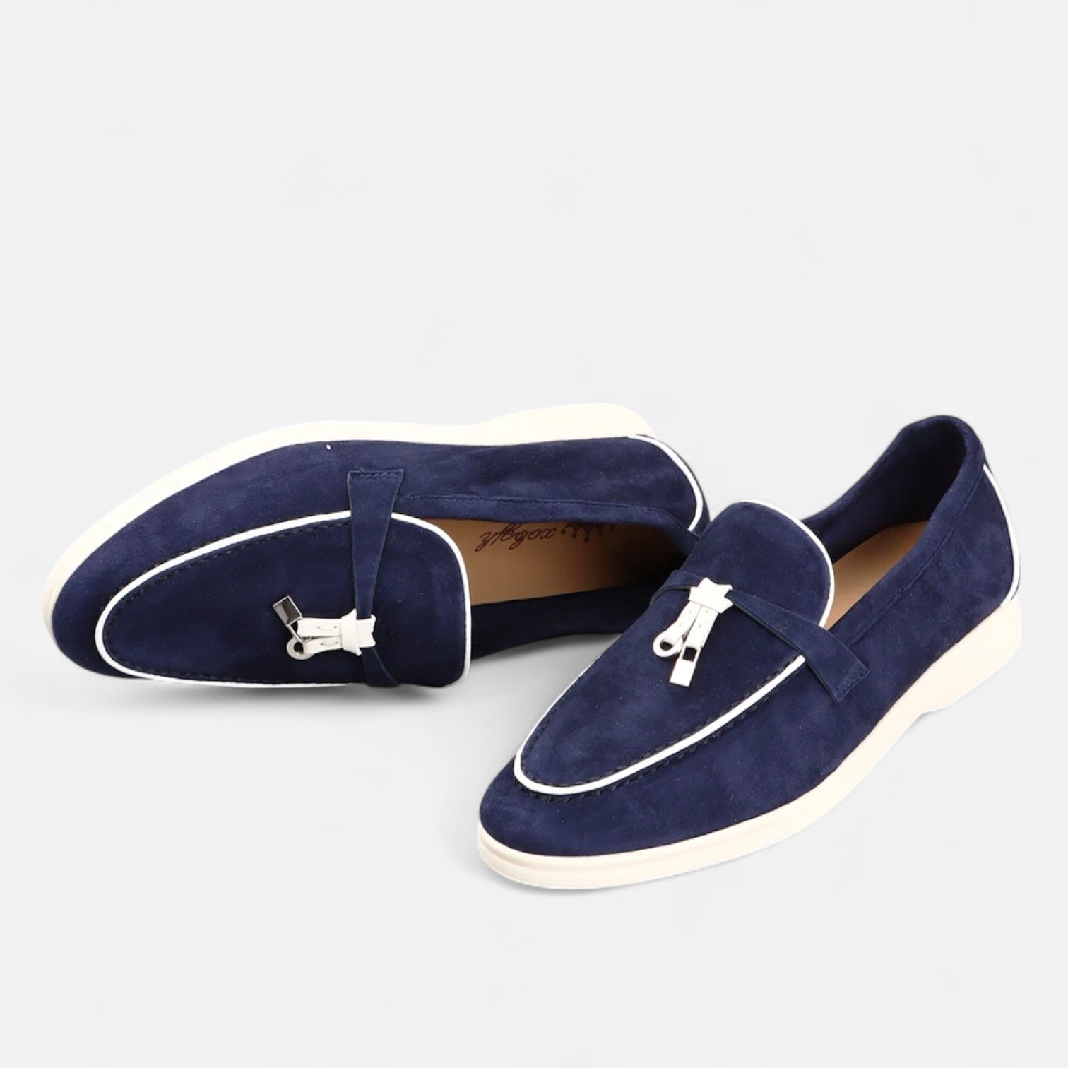 Velclairemode| Men's Premium Suede Leather Loafers - Flat Sole, Summer Slip-On Style