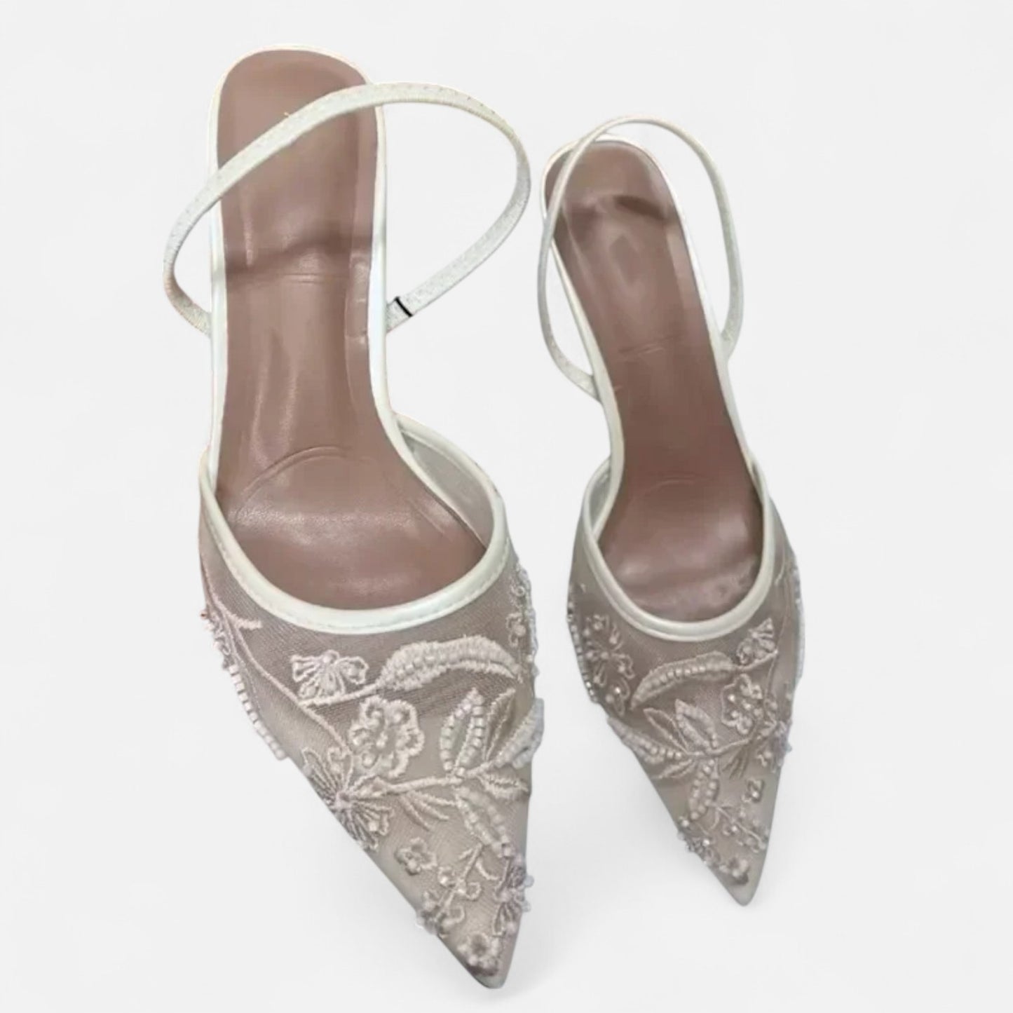 Velclairemode | Sandales Femme en Mesh – Imprimé Mode, Bout Pointu, Talon Ouvert