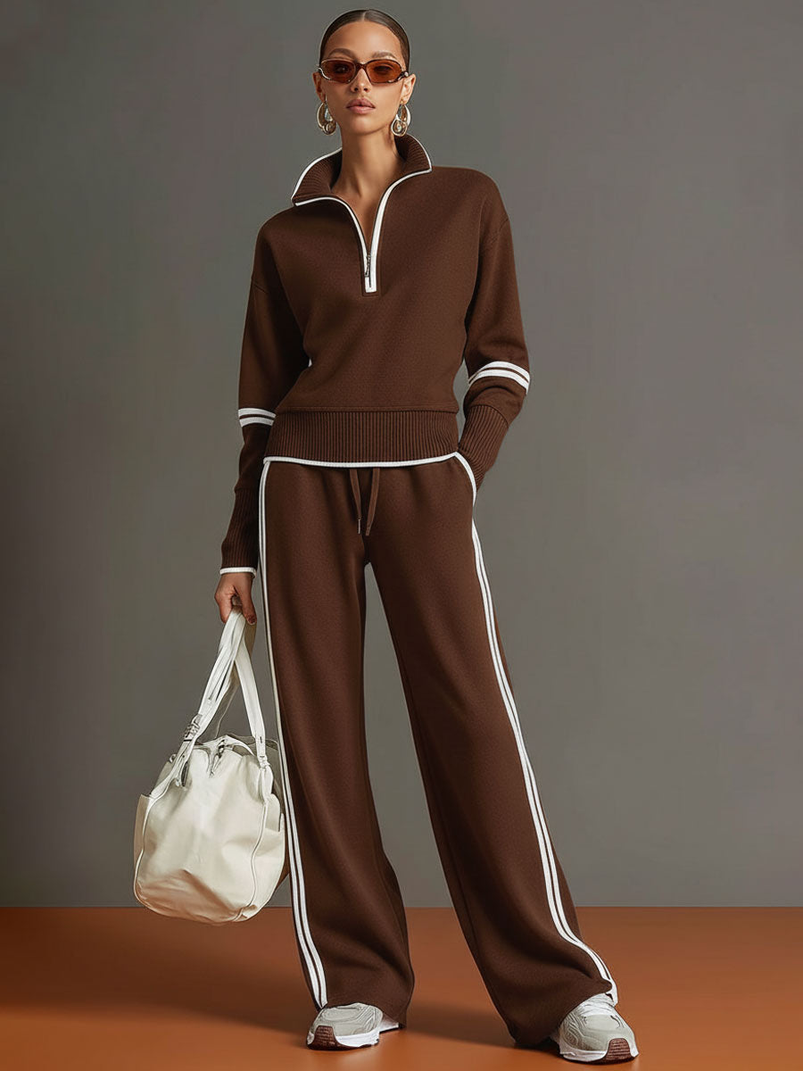 Women's Everyday Blouse and Trousers Set Loose Fit Wide Leg Comfortable