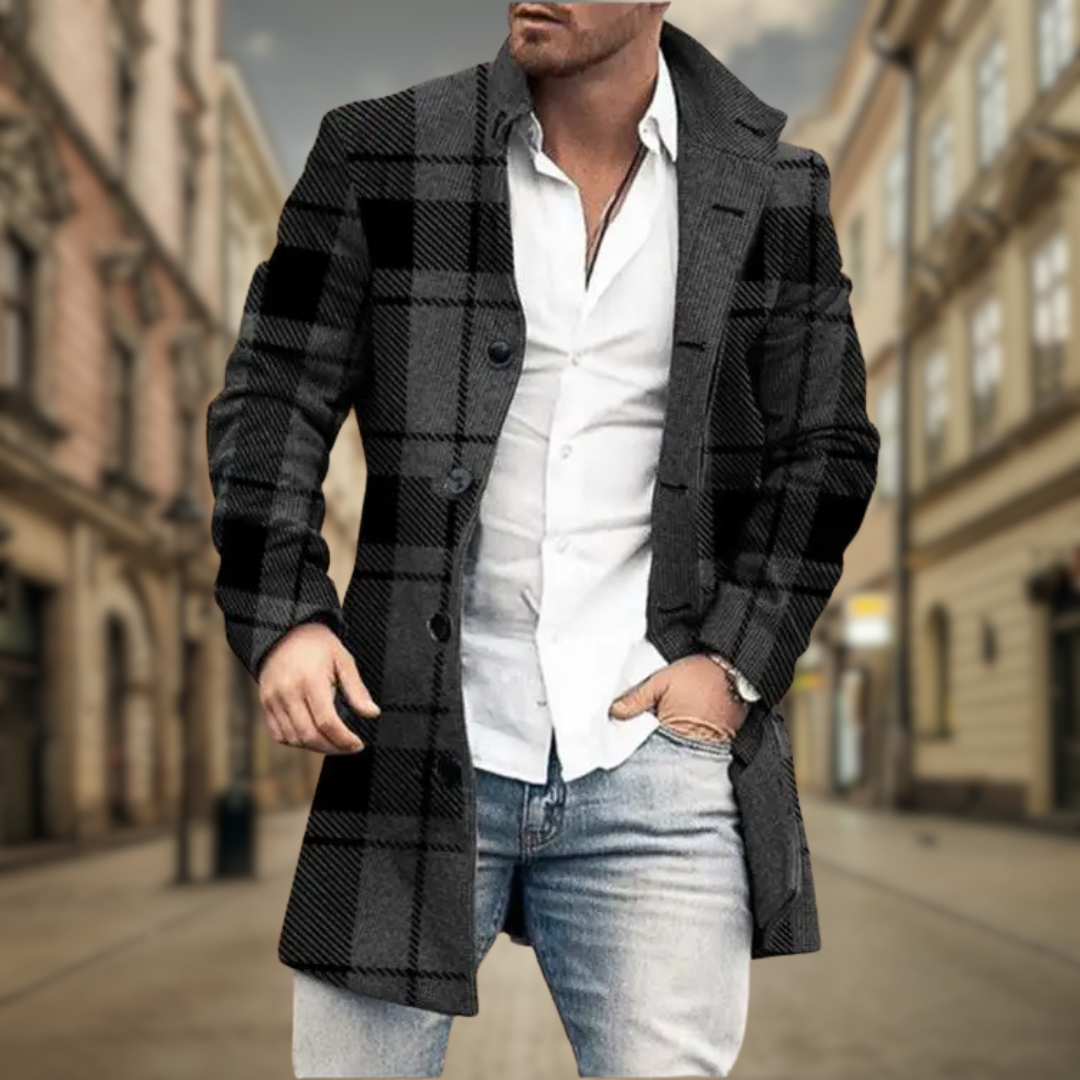 Casaco masculino elegante para o dia a dia no escritório, com corte estruturado e versátil