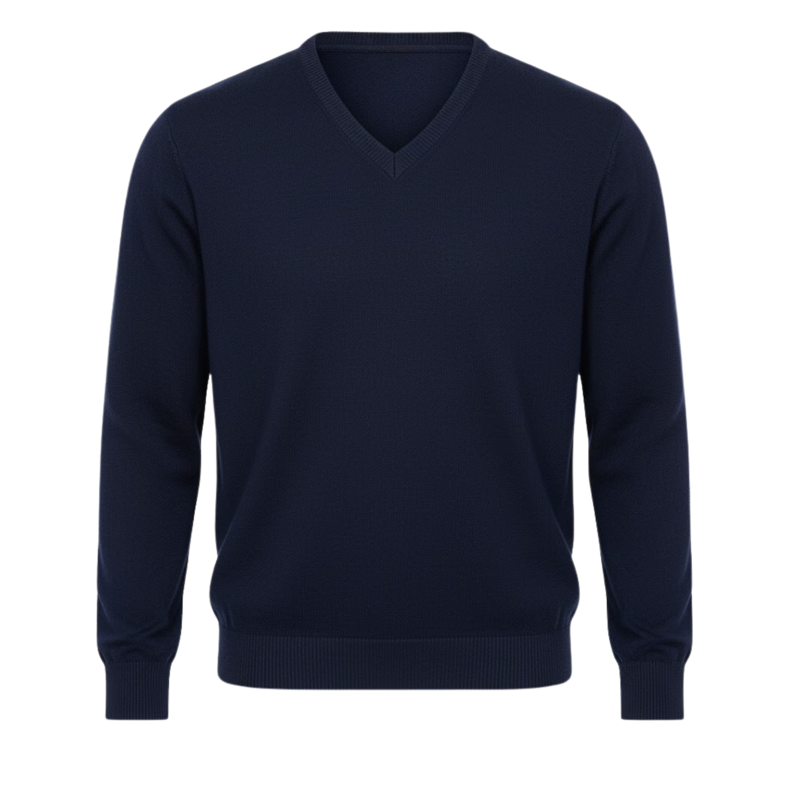 Pull en coton à col en V pour hommes, manches longues, coupe ample, décontracté