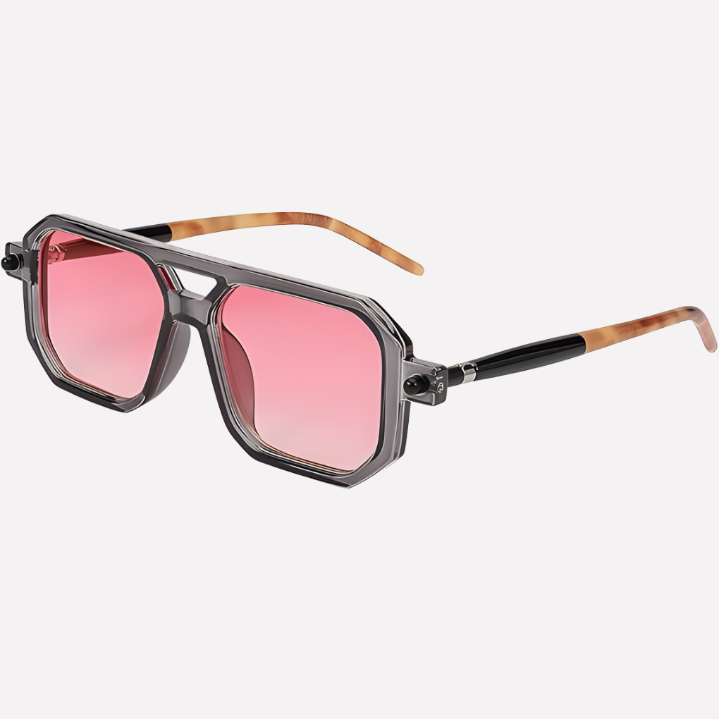 Unisex geometriske pilot-solbriller med UV-beskyttelsesglas