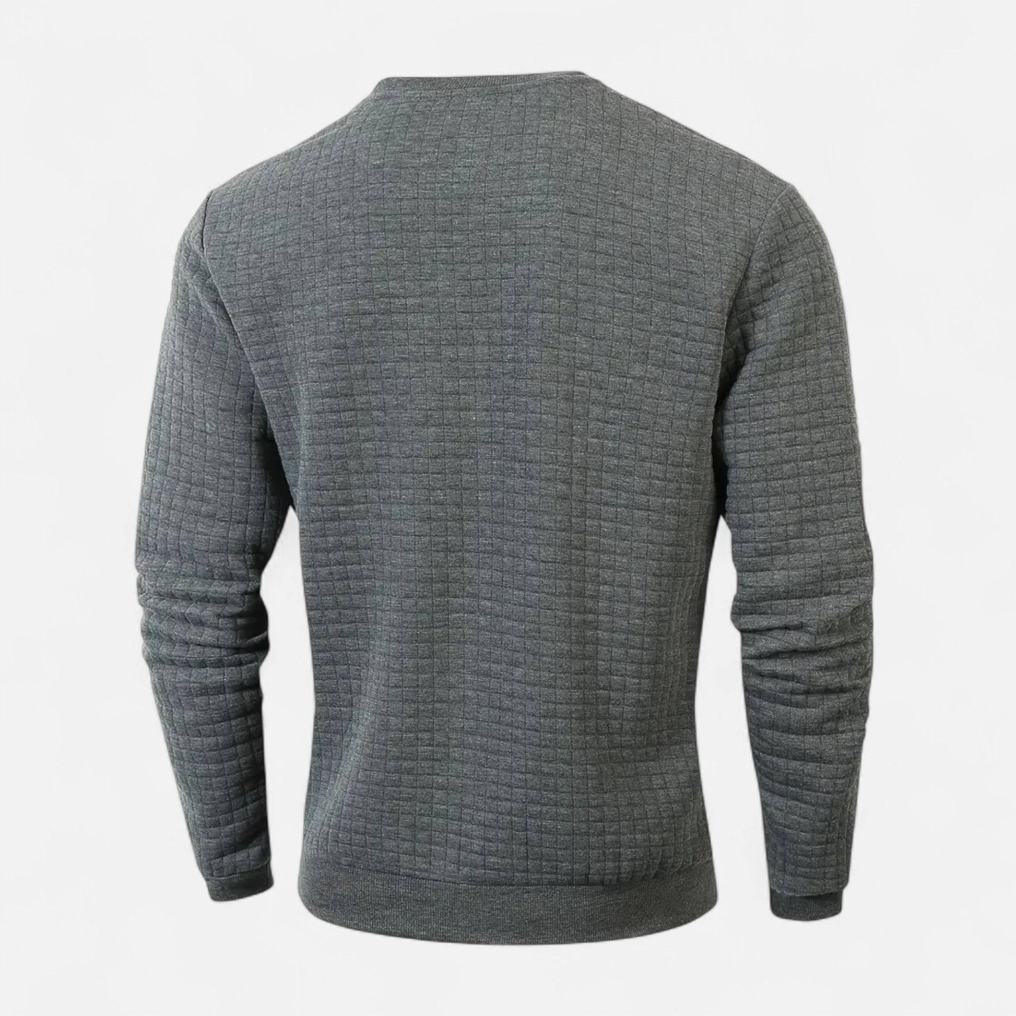 Velclairemode | Men's Plaid Pattern Round Neck Sweater for Fall-Winter
