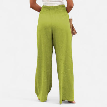 Velclairemode | Pantalon Femme Décontracté à Cordon – Taille Mi-Haute, Finition Usée Stylisée