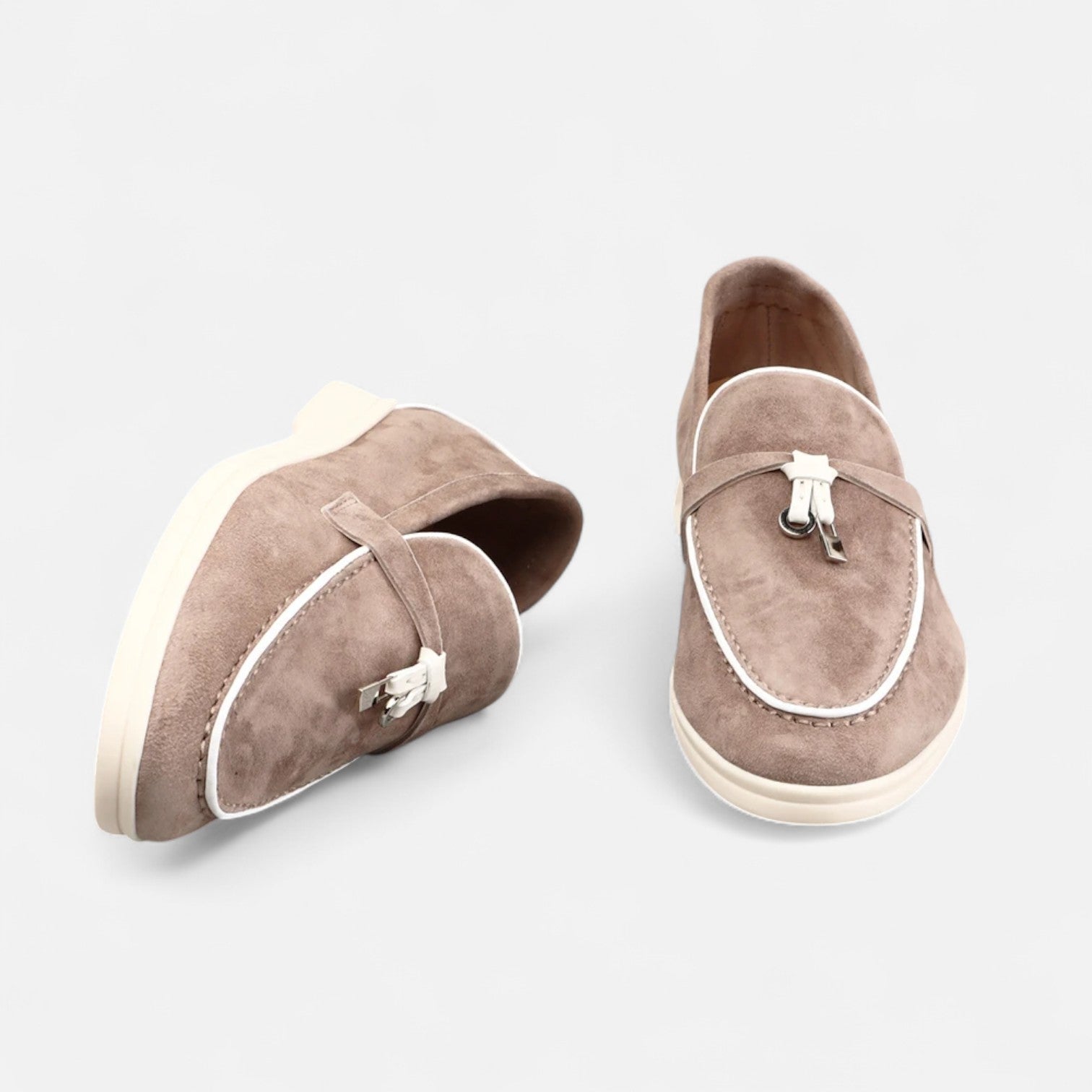 Velclairemode| Men's Premium Suede Leather Loafers - Flat Sole, Summer Slip-On Style