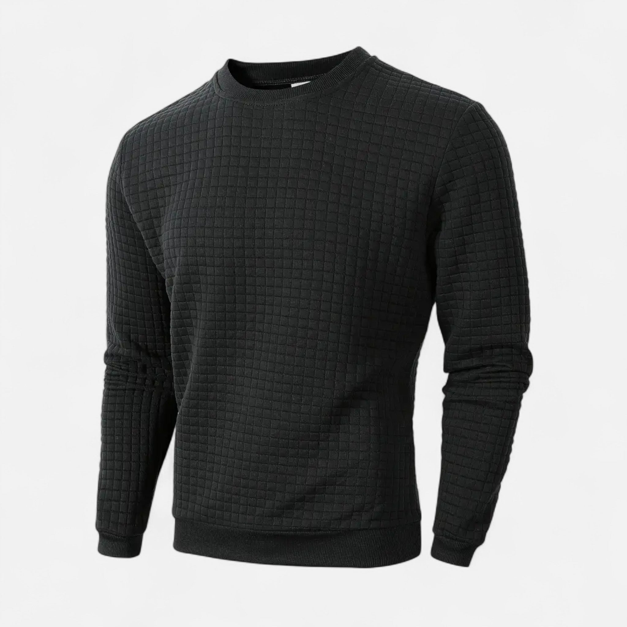 Velclairemode | Men's Plaid Pattern Round Neck Sweater for Fall-Winter