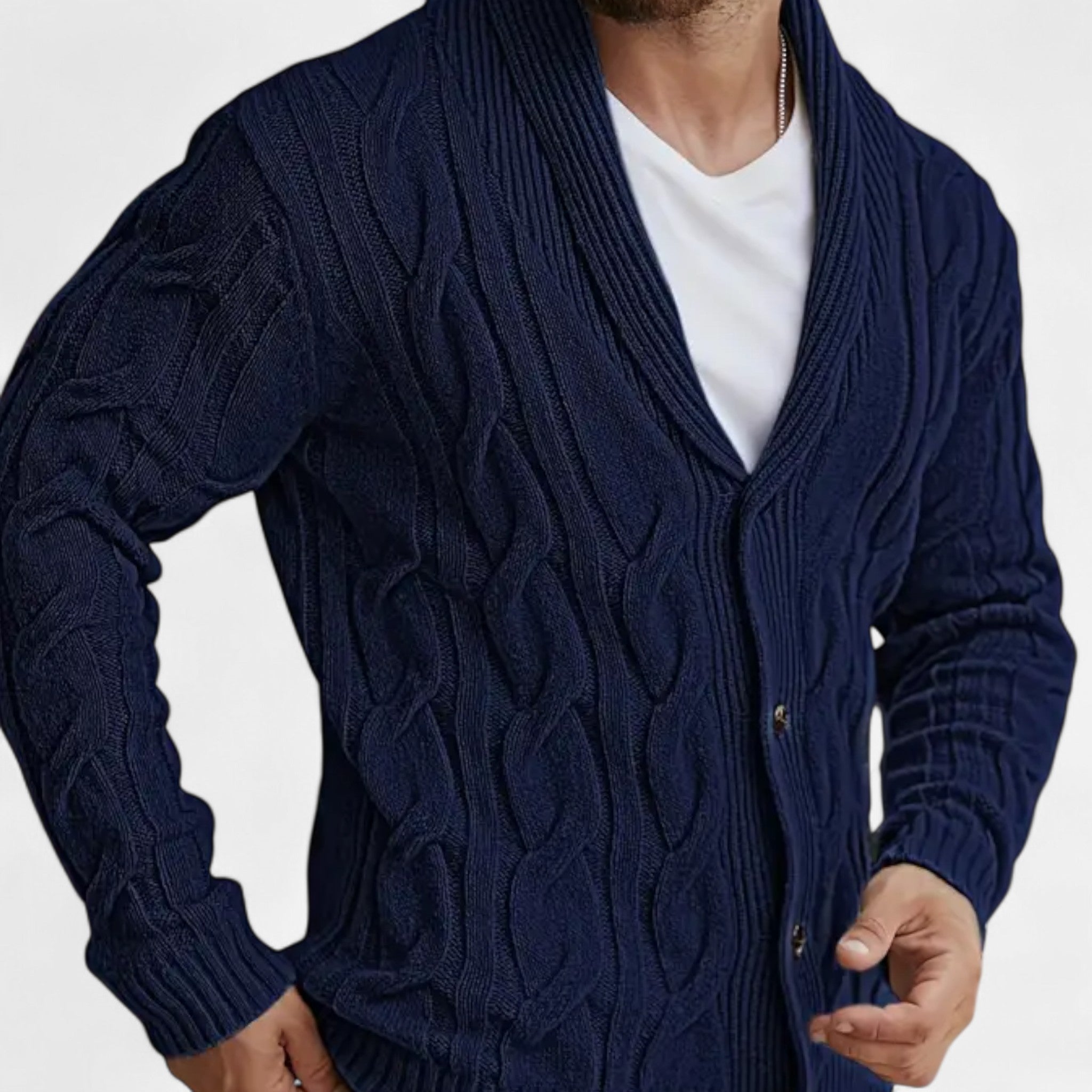 Velclairemode | Men's Cardigan Geometric Patterns Winter Elegance