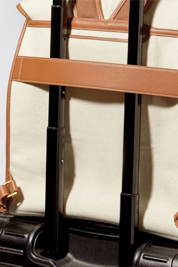 Sac à Dos de Voyage en Denim et Cuir avec Compartiment Ordinateur 16 Pouces