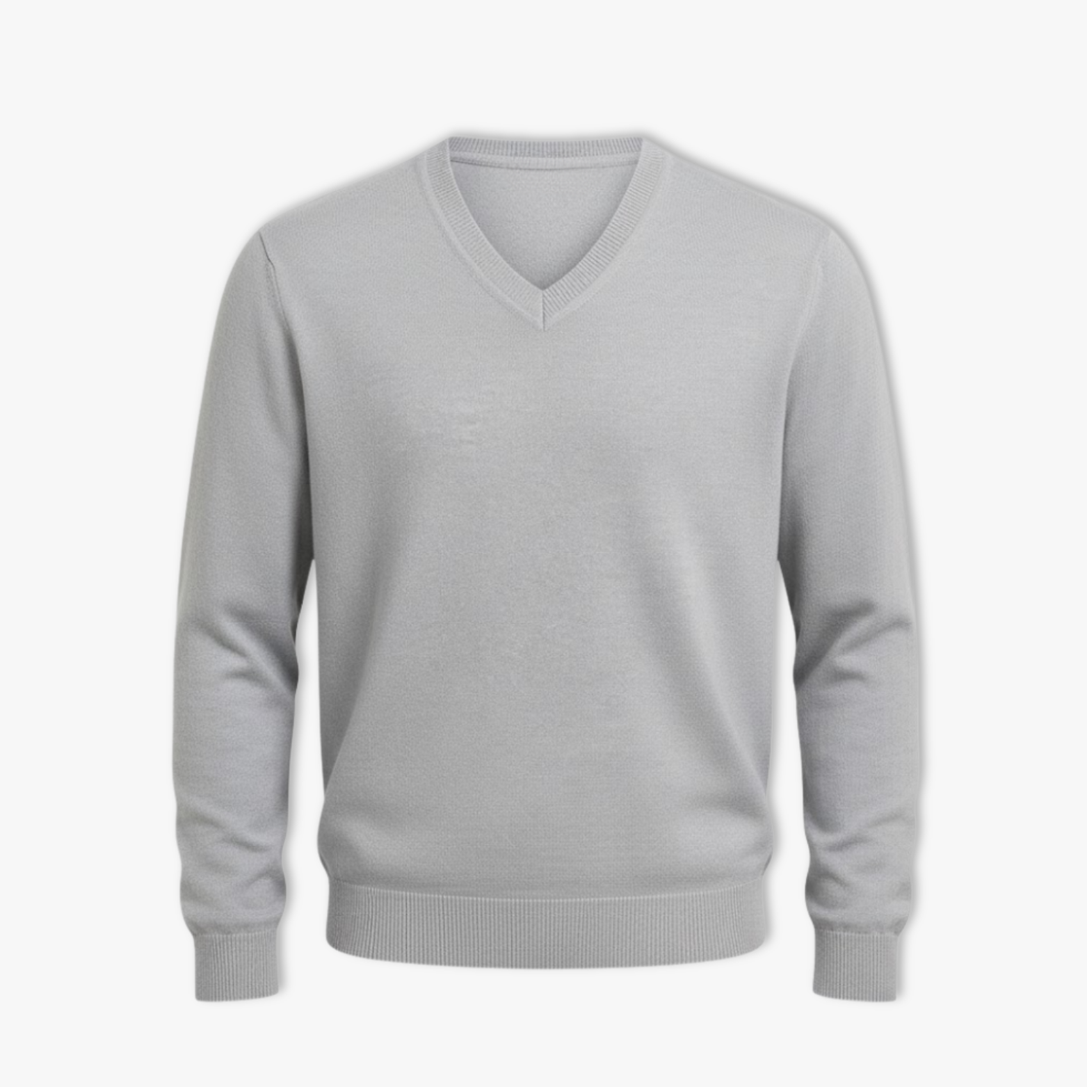Pull en coton à col en V pour hommes, manches longues, coupe ample, décontracté