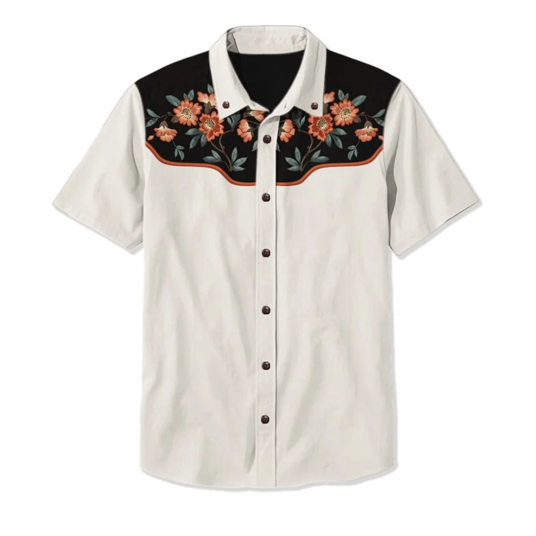 Camicia ricamata stile americano