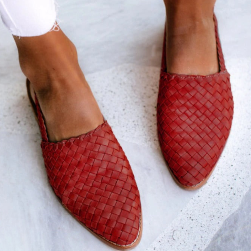 Sandales pour femme - chaussures tressées à bride arrière - vacances