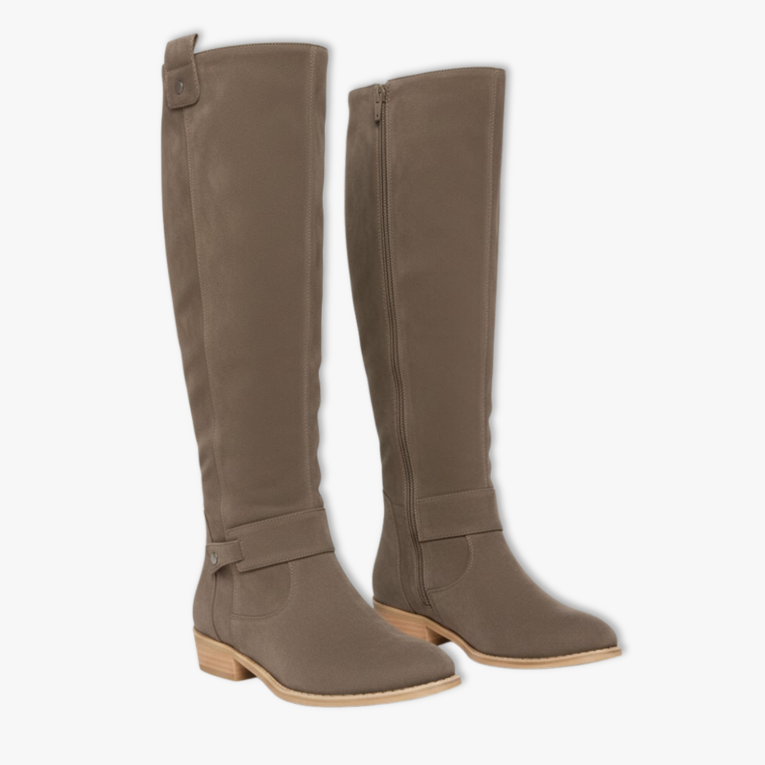 Bottes Cuissardes en Suédine Femme à Talon Bas avec Zip Latéral – Automne/Hiver