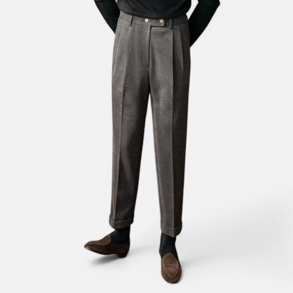 Velclairemode | Pantalon Droit en Laine Taille Haute Homme – Chaleur Structurée, Élégance Saisonnière