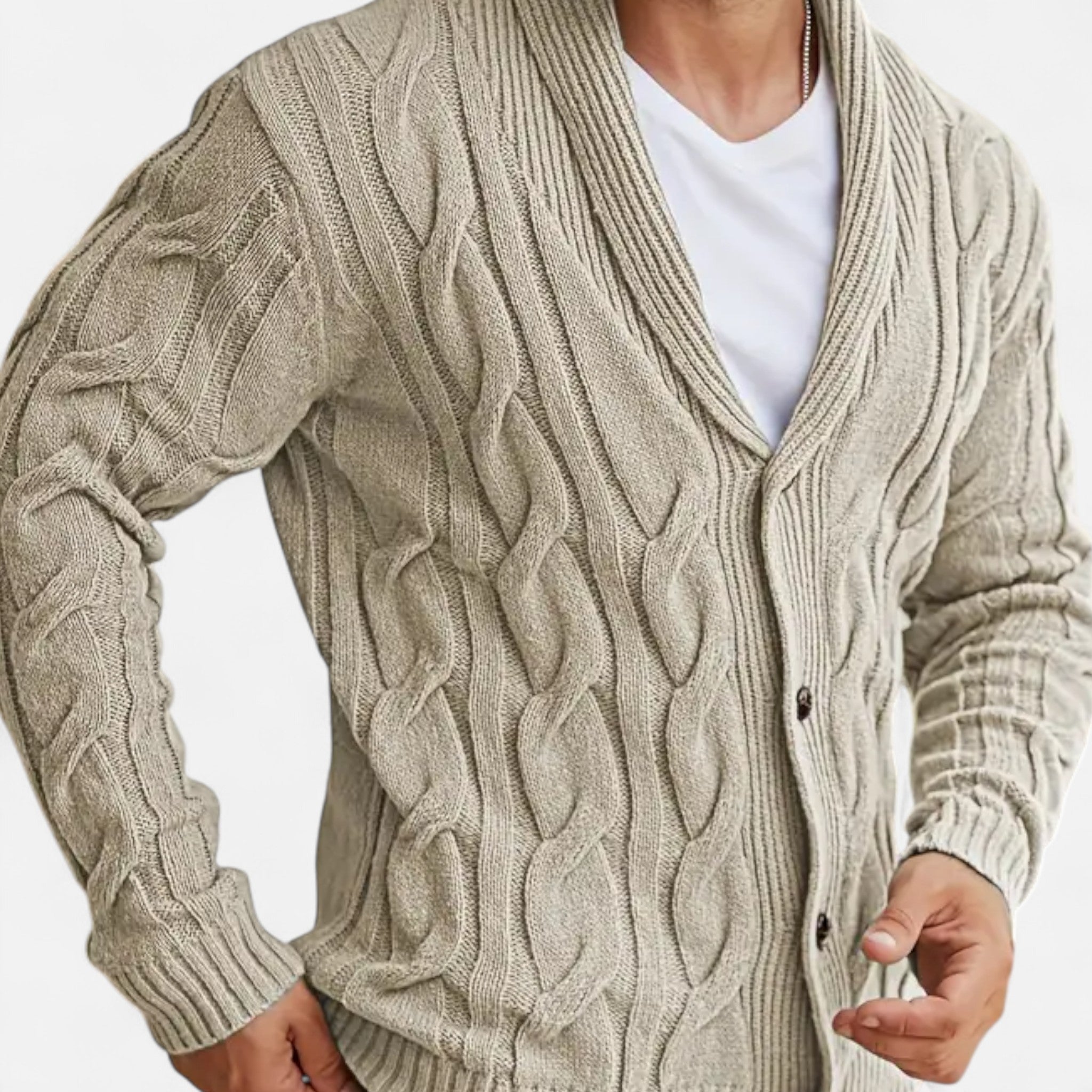 Velclairemode | Men's Cardigan Geometric Patterns Winter Elegance