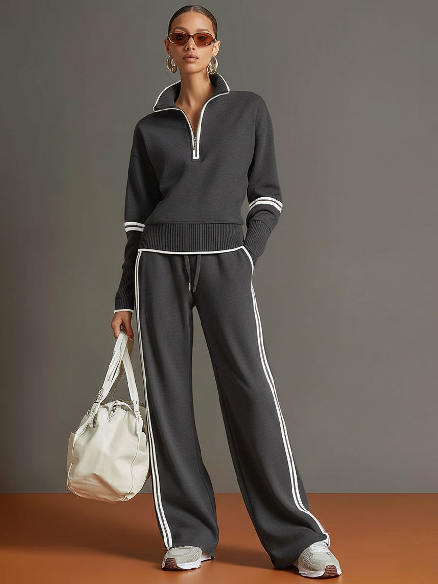 Women's Everyday Blouse and Trousers Set Loose Fit Wide Leg Comfortable
