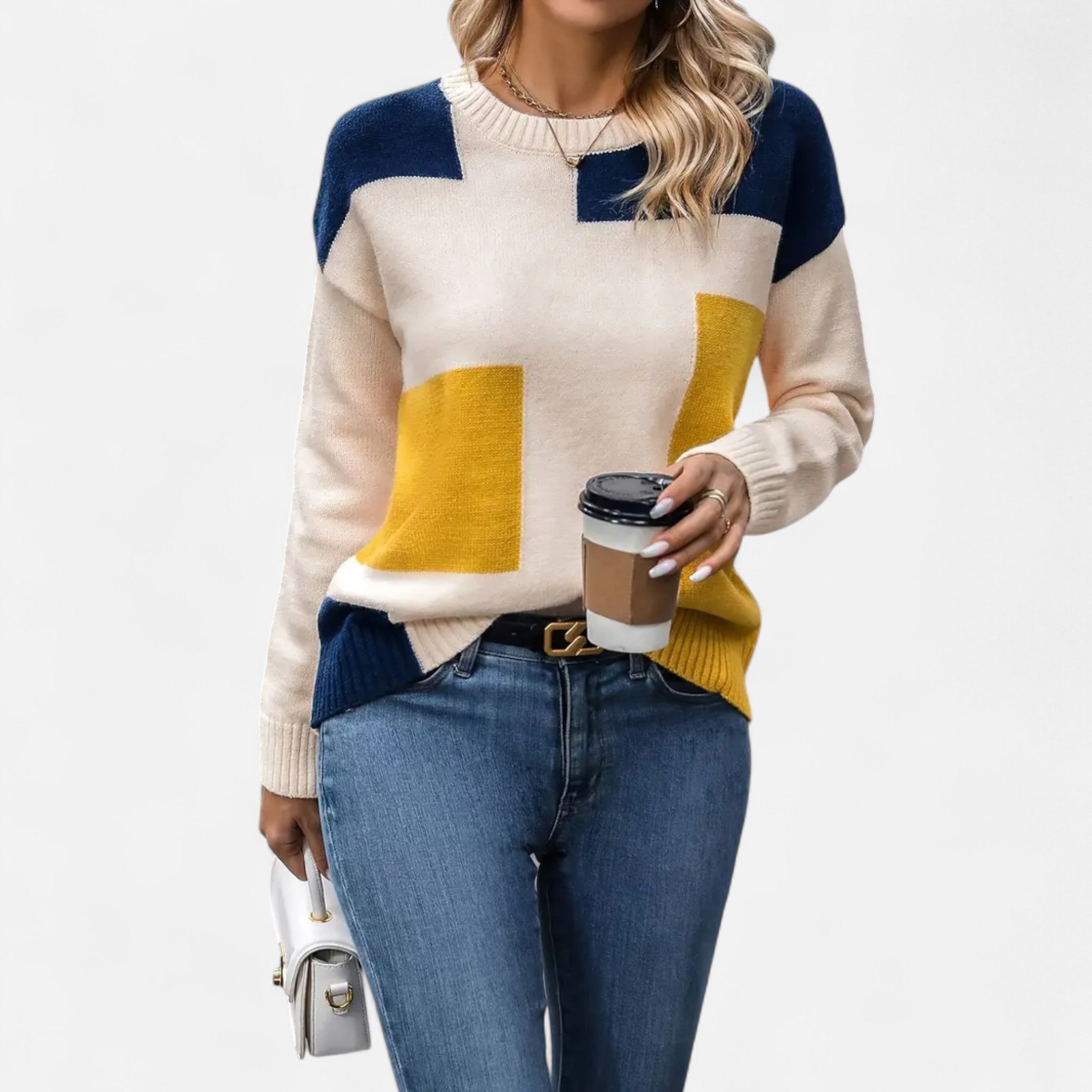 Velclairemode.com | Women's round neck sweater in soft knit