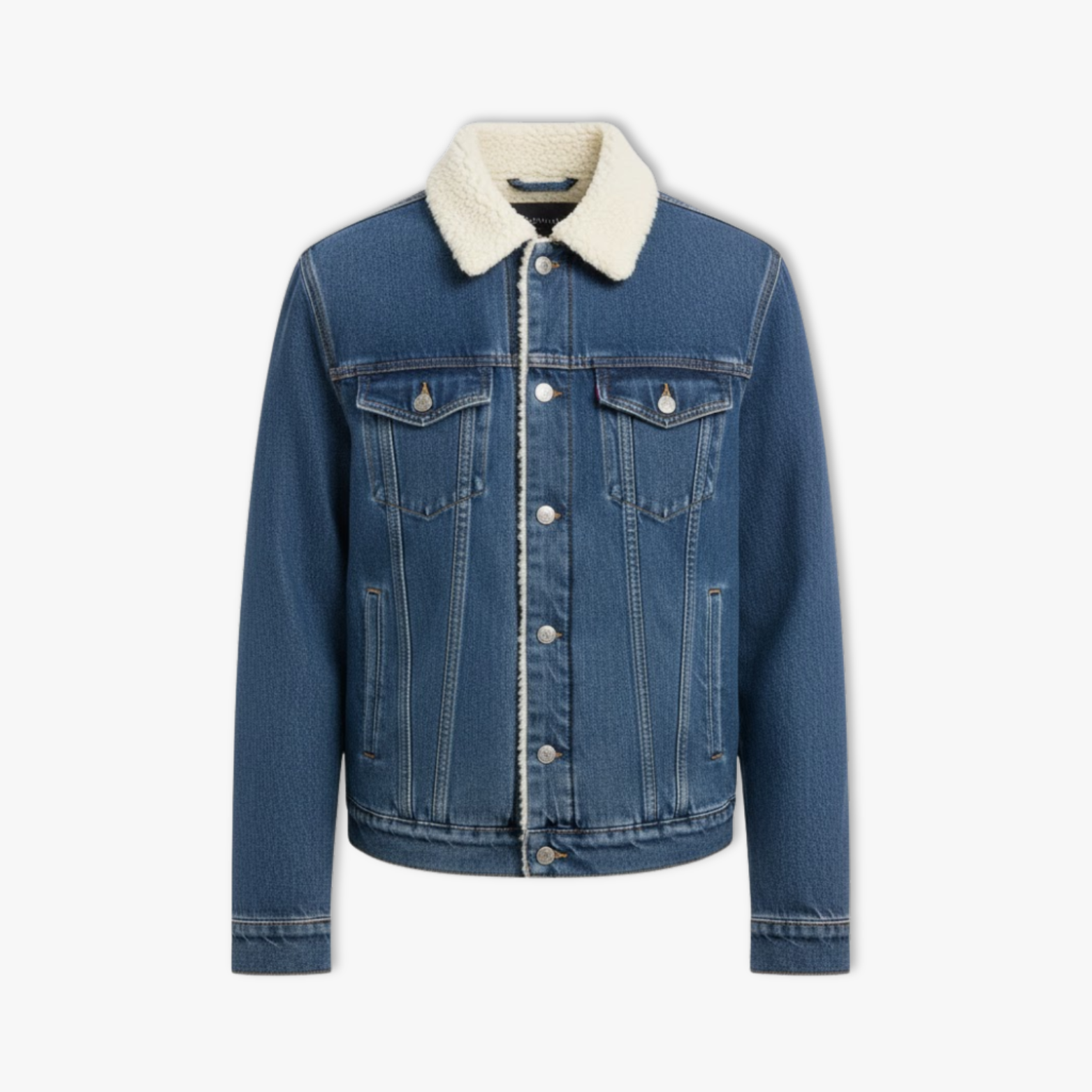 Veste en jean doublée polaire pour homme – Coupe ample, chaude et hivernale