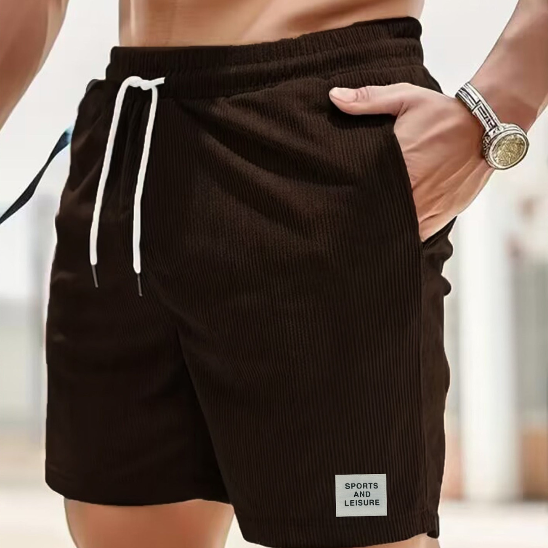 Short velvet men's shorts | casual bermuda with drawstring