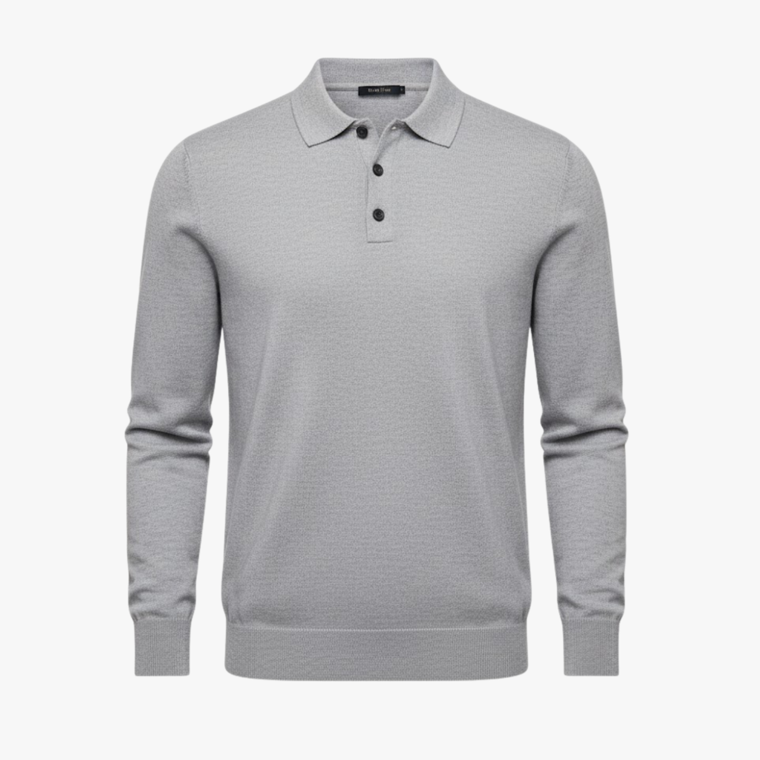 Pull-Over à Boutons pour Homme Col Montant Slim en Maille Thermique