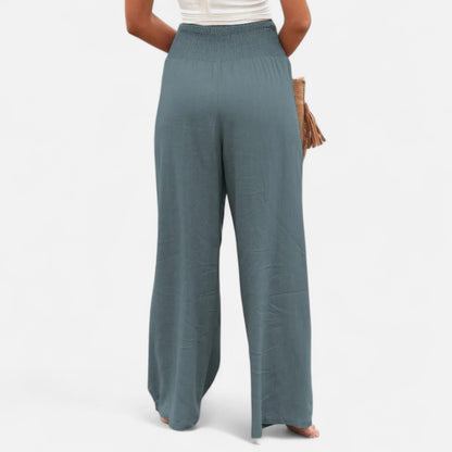 Velclairemode | Pantalon Femme Décontracté à Cordon – Taille Mi-Haute, Finition Usée Stylisée