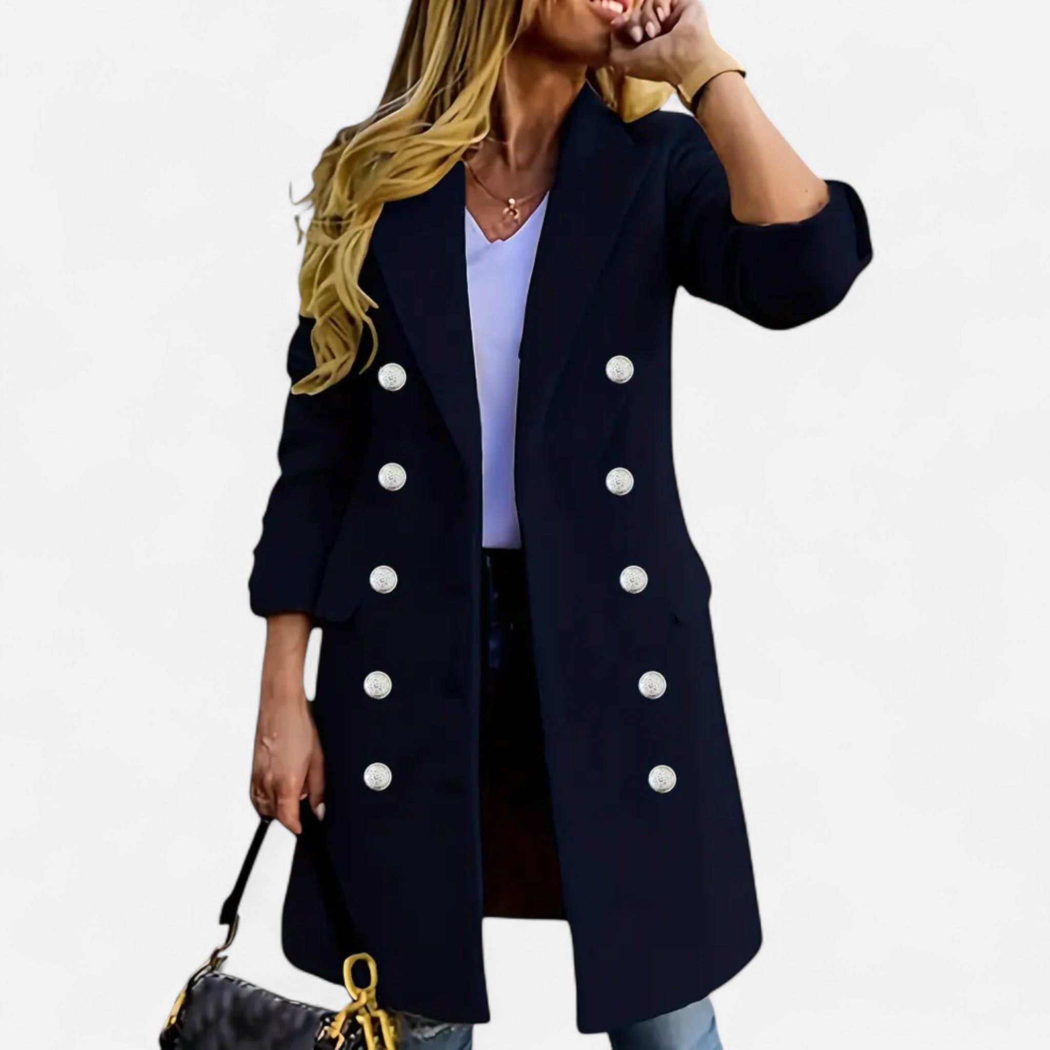 Velclairemode | Elegant Women's Buttoned Winter Coat