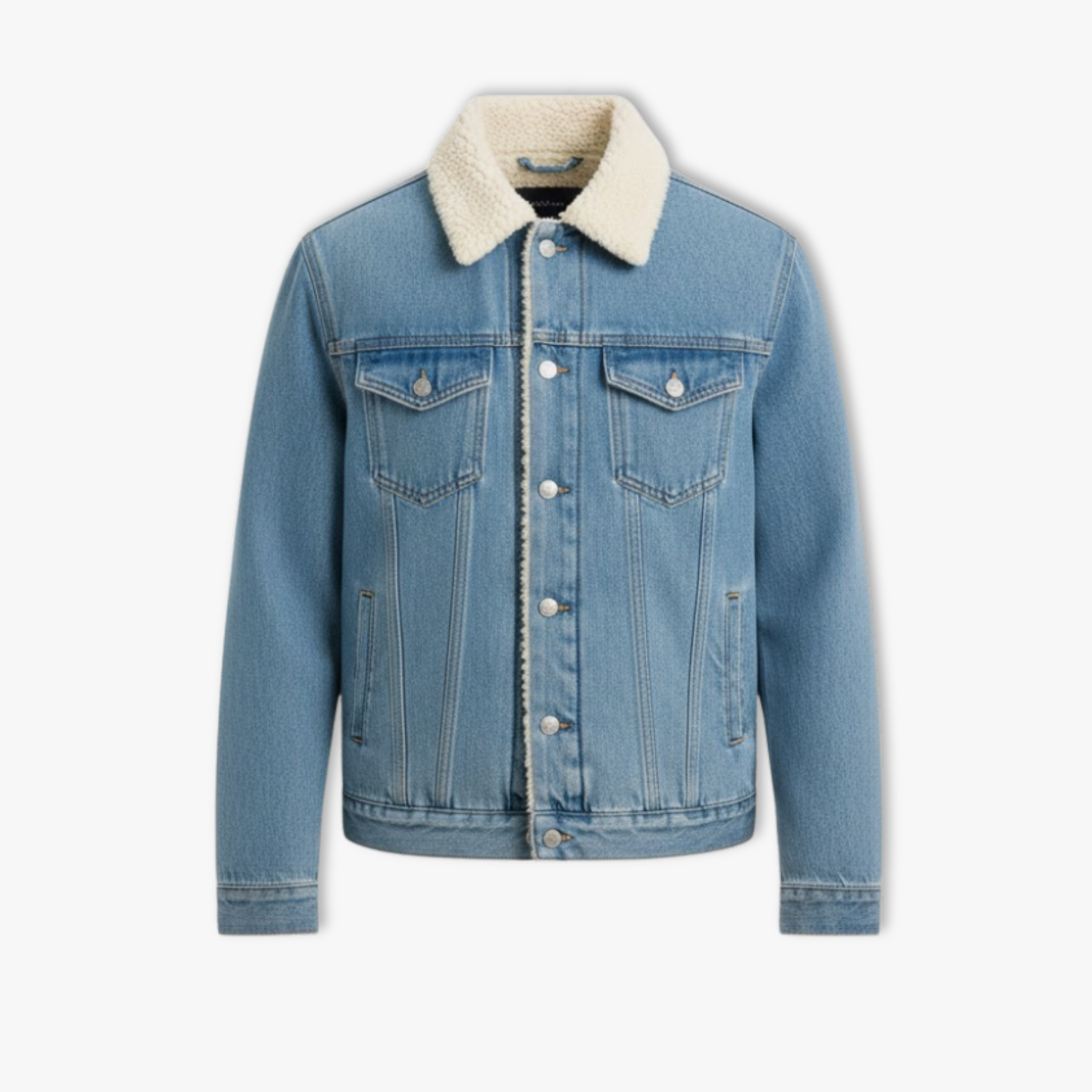 Veste en jean doublée polaire pour homme – Coupe ample, chaude et hivernale