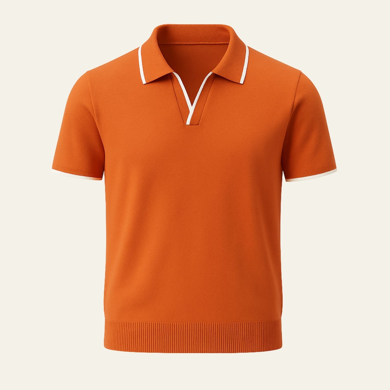 Polo en Maille de Coton et Polyester à Manches Courtes pour Homme Coupe Slim