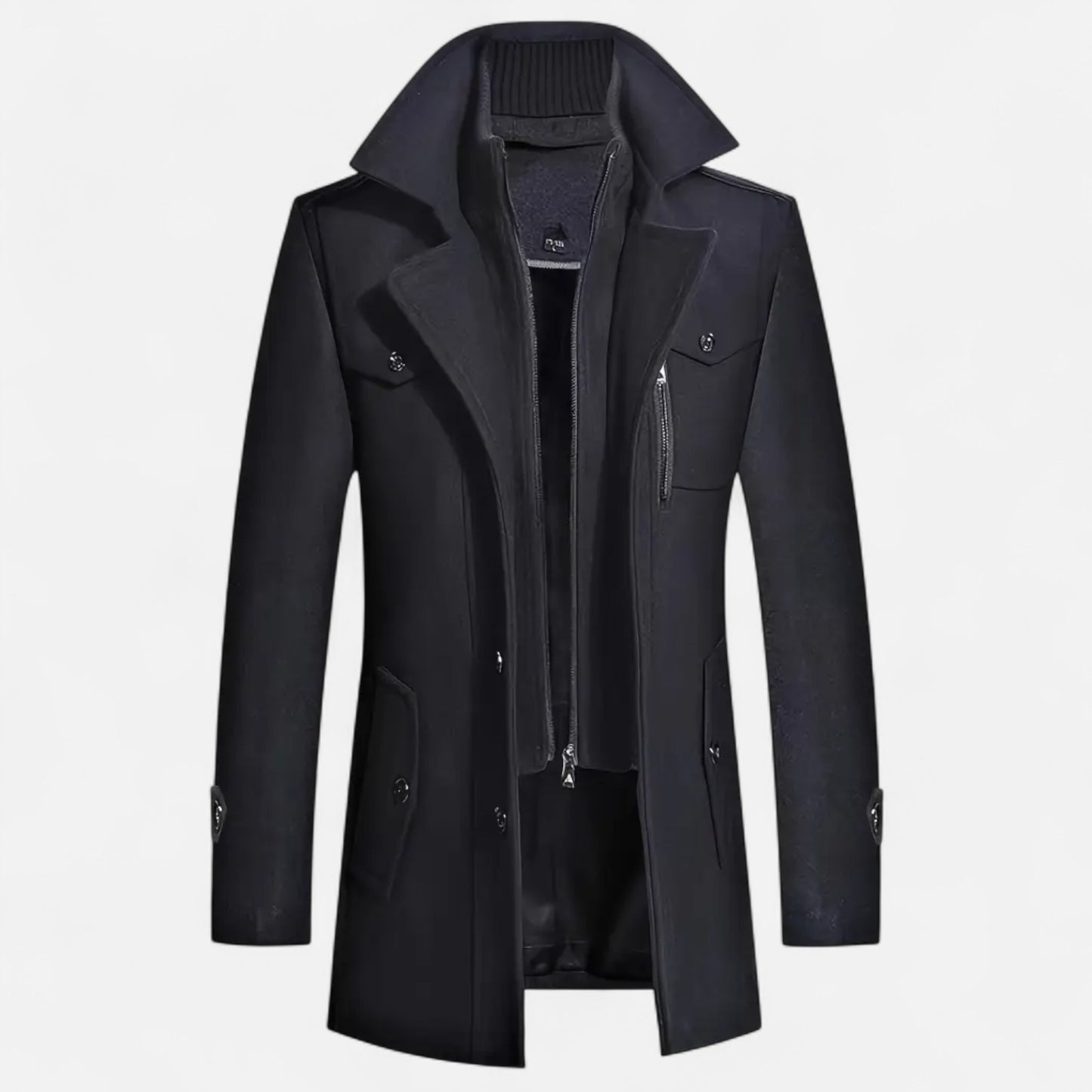 Velclairemode | Manteau Homme Tweed Double-Boutonnage Automne-Hiver